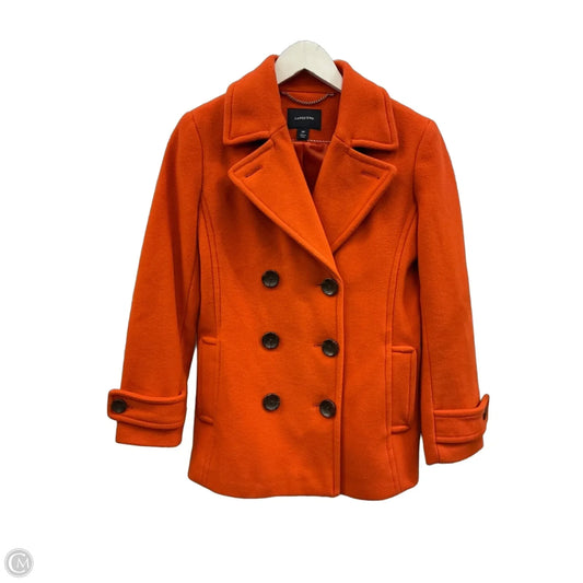 Coat Peacoat By Lands End In Orange, Size: Xsp