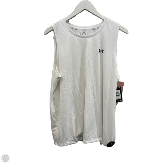 Athletic Top Short Sleeve By Under Armour In White, Size: L