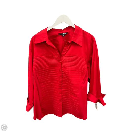 Top 3/4 Sleeve By Zac And Rachel In Red, Size: 3x