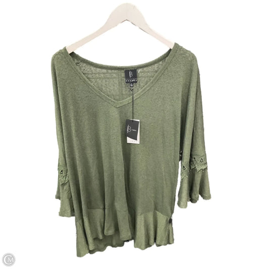 Top 3/4 Sleeve By Bobeau In Green, Size: 2x