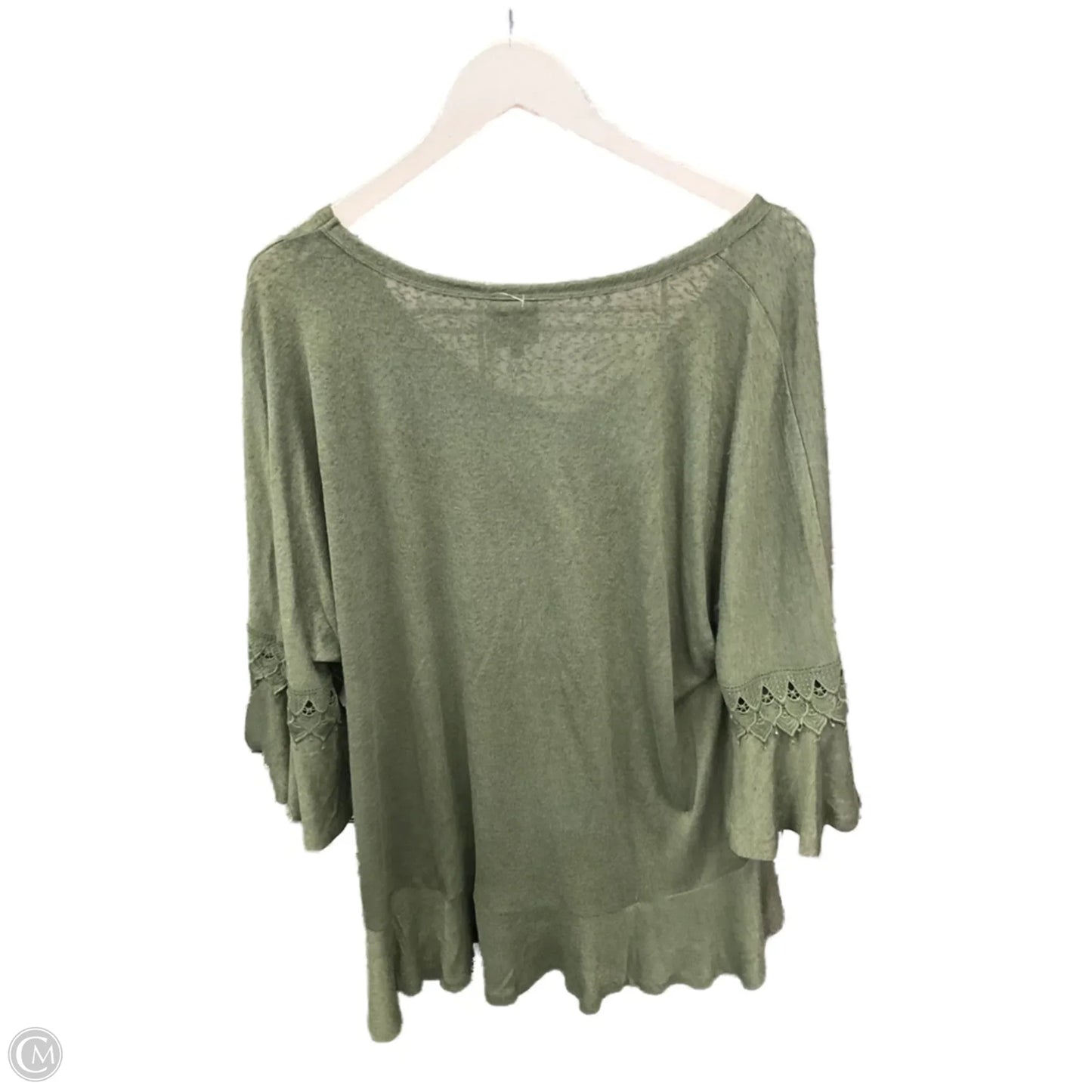 Top 3/4 Sleeve By Bobeau In Green, Size: 2x