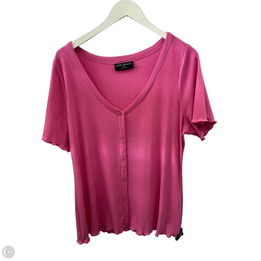 Top Short Sleeve By Lane Bryant In Pink, Size: 1x