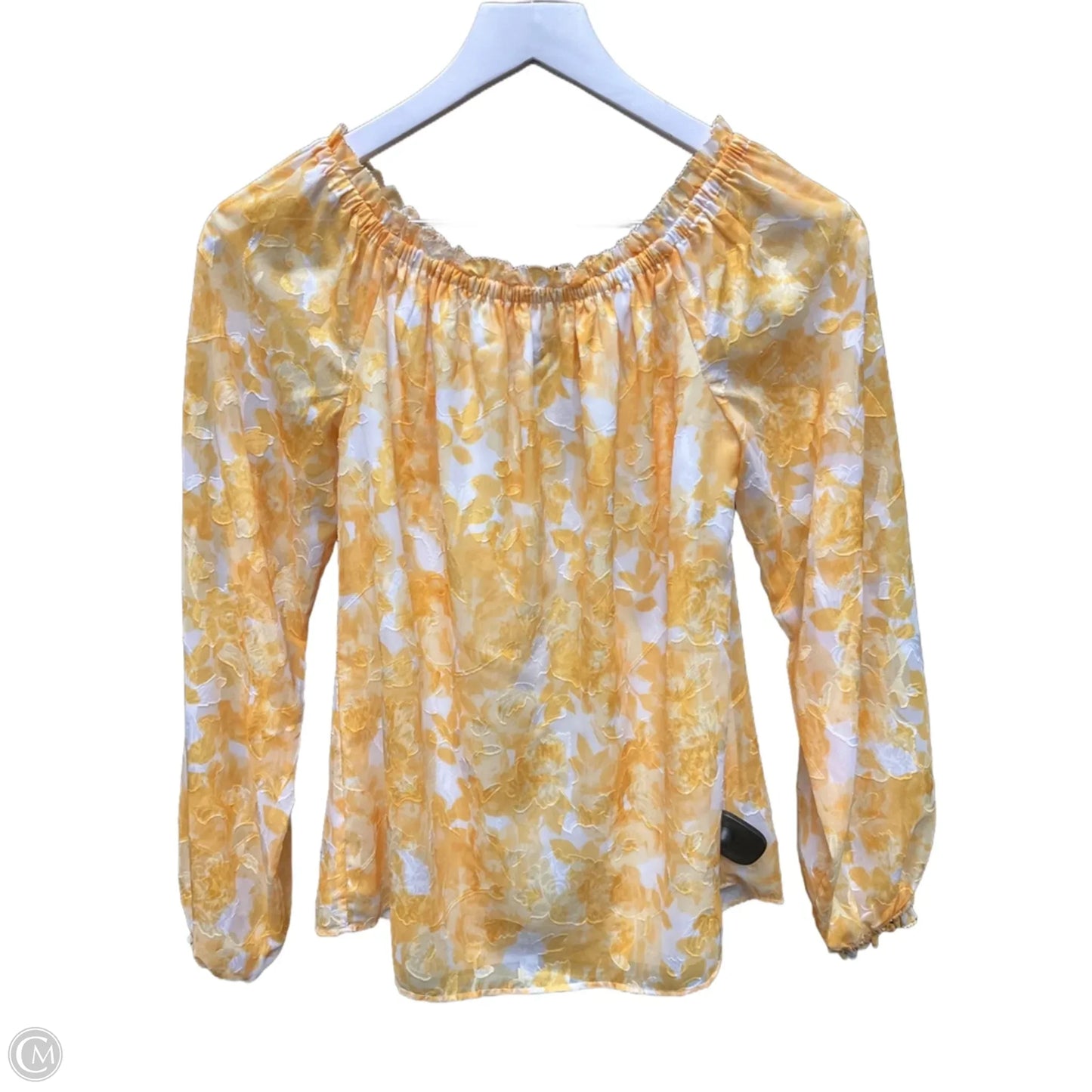 Top Long Sleeve By White House Black Market In Yellow, Size: Xxs