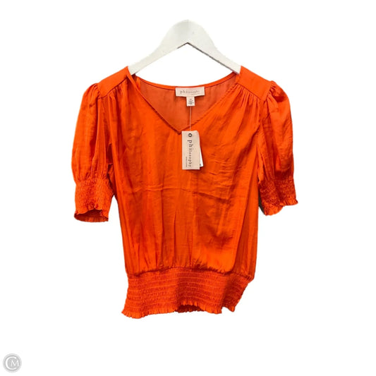 Top Short Sleeve By Philosophy In Orange, Size: Sp