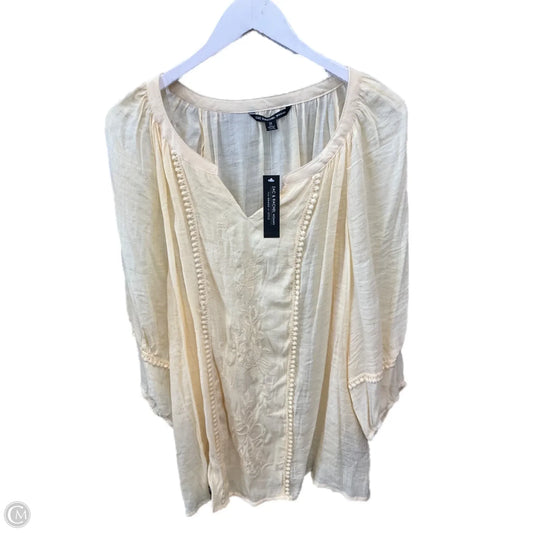 Top 3/4 Sleeve By Zac And Rachel In Yellow, Size: 2x