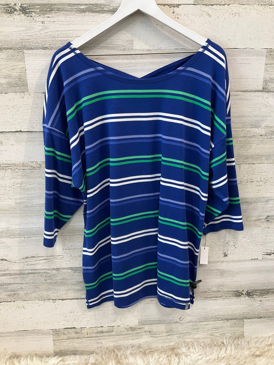 Top 3/4 Sleeve By Talbots In Blue, Size: 2x