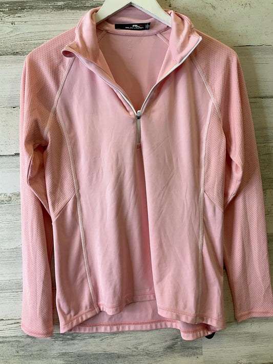 Athletic Top Long Sleeve Collar By Rlx In Pink, Size: M