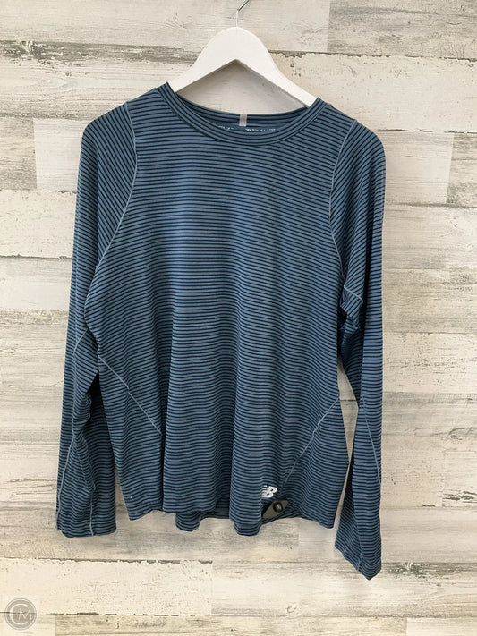 Athletic Top Long Sleeve Crewneck By New Balance In Blue, Size: Xl