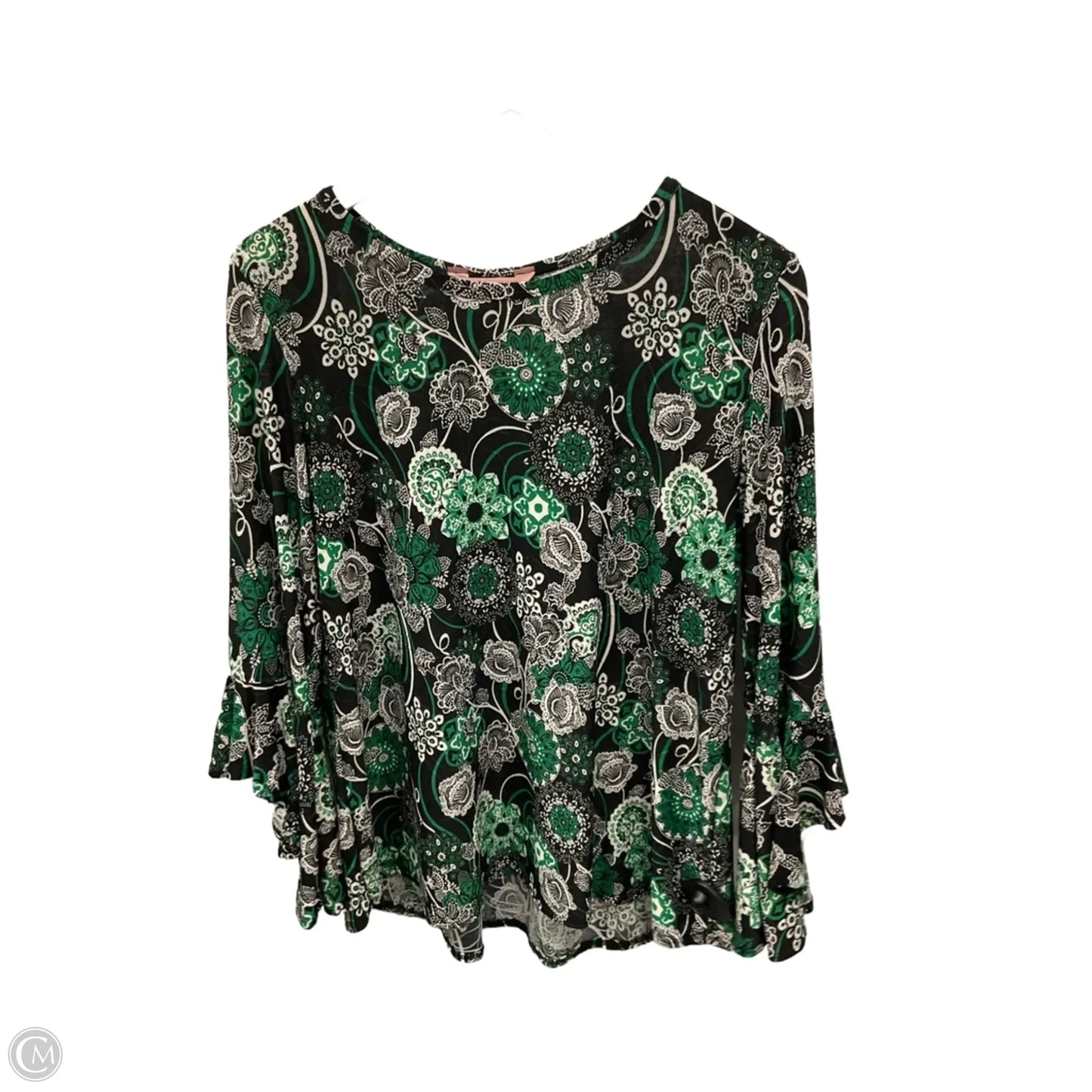 Top 3/4 Sleeve By Clothes Mentor In Green, Size: L