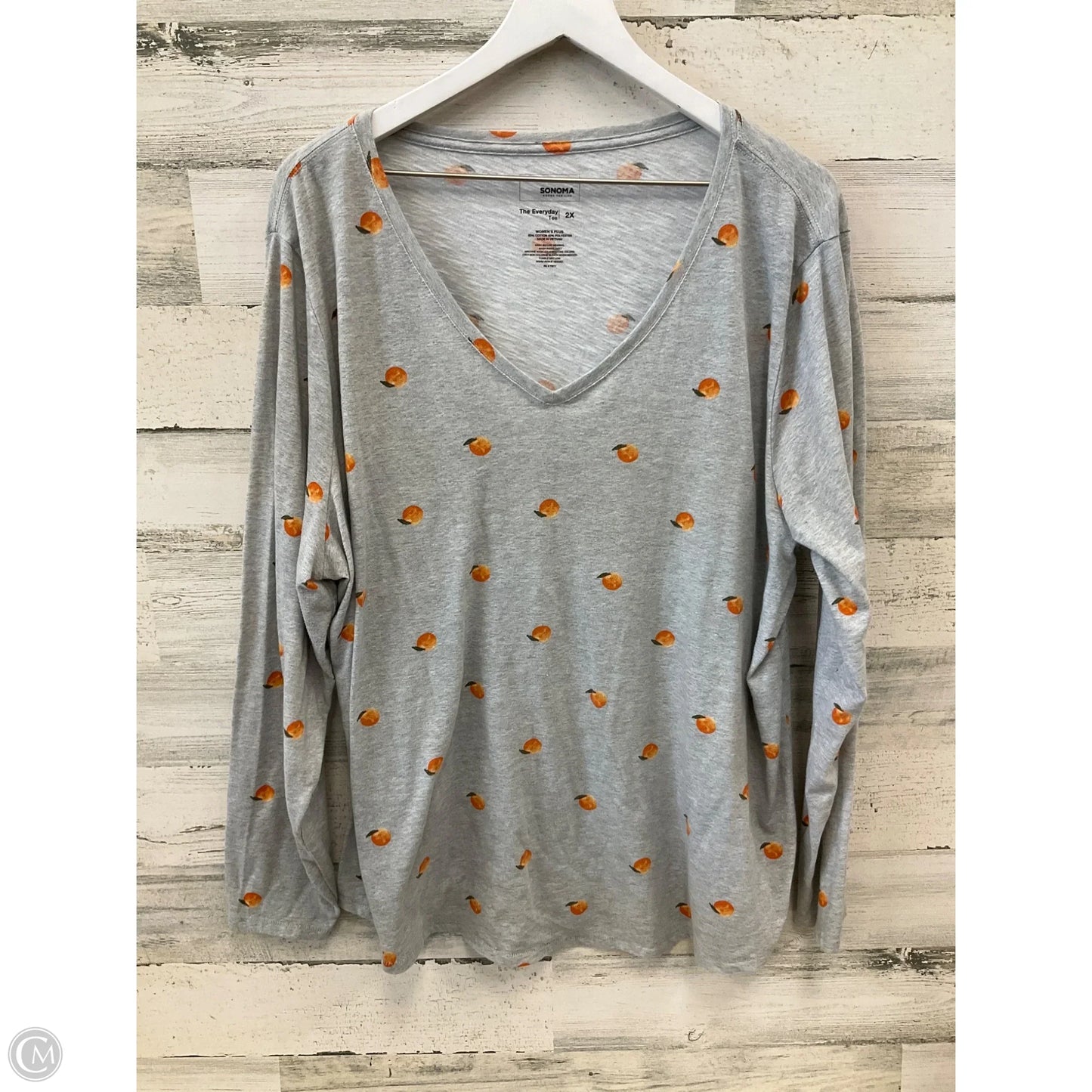 Top Long Sleeve By Sonoma In Grey, Size: 2x