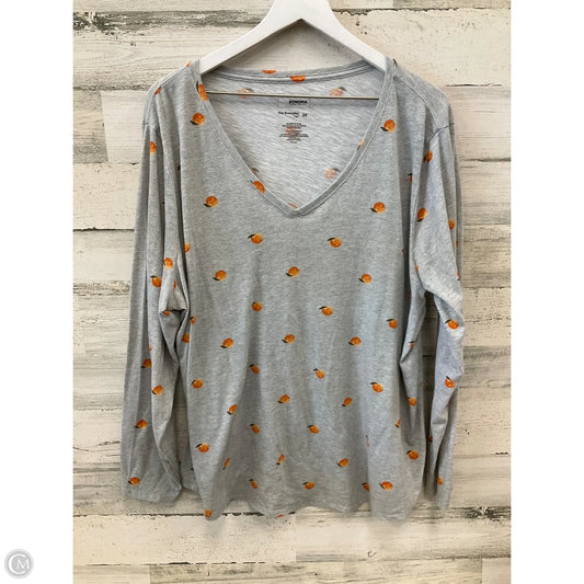 Top Long Sleeve By Sonoma In Grey, Size: 2x
