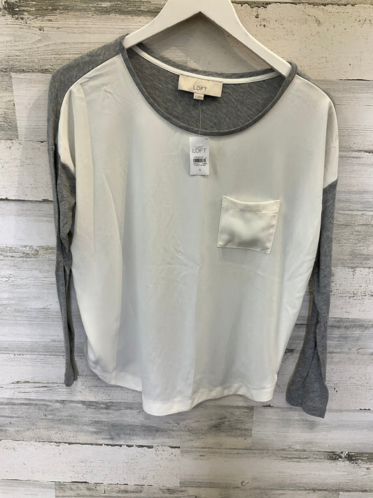 Grey Top Long Sleeve Loft, Size S