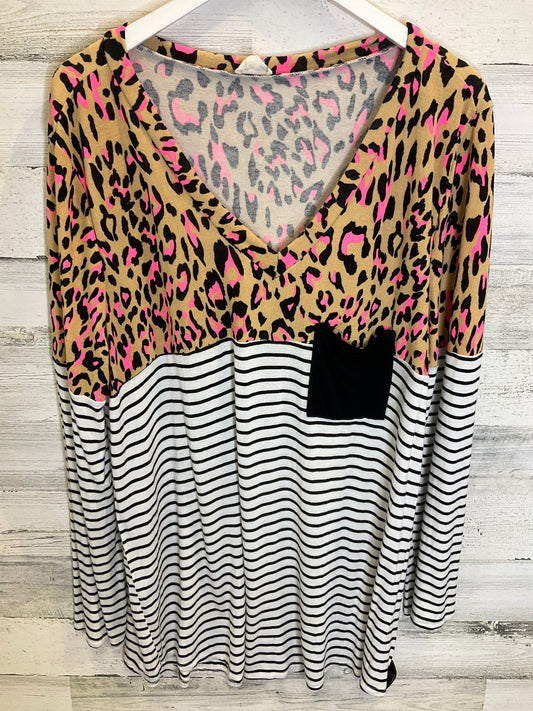 Animal Print Top Long Sleeve Clothes Mentor, Size 3x