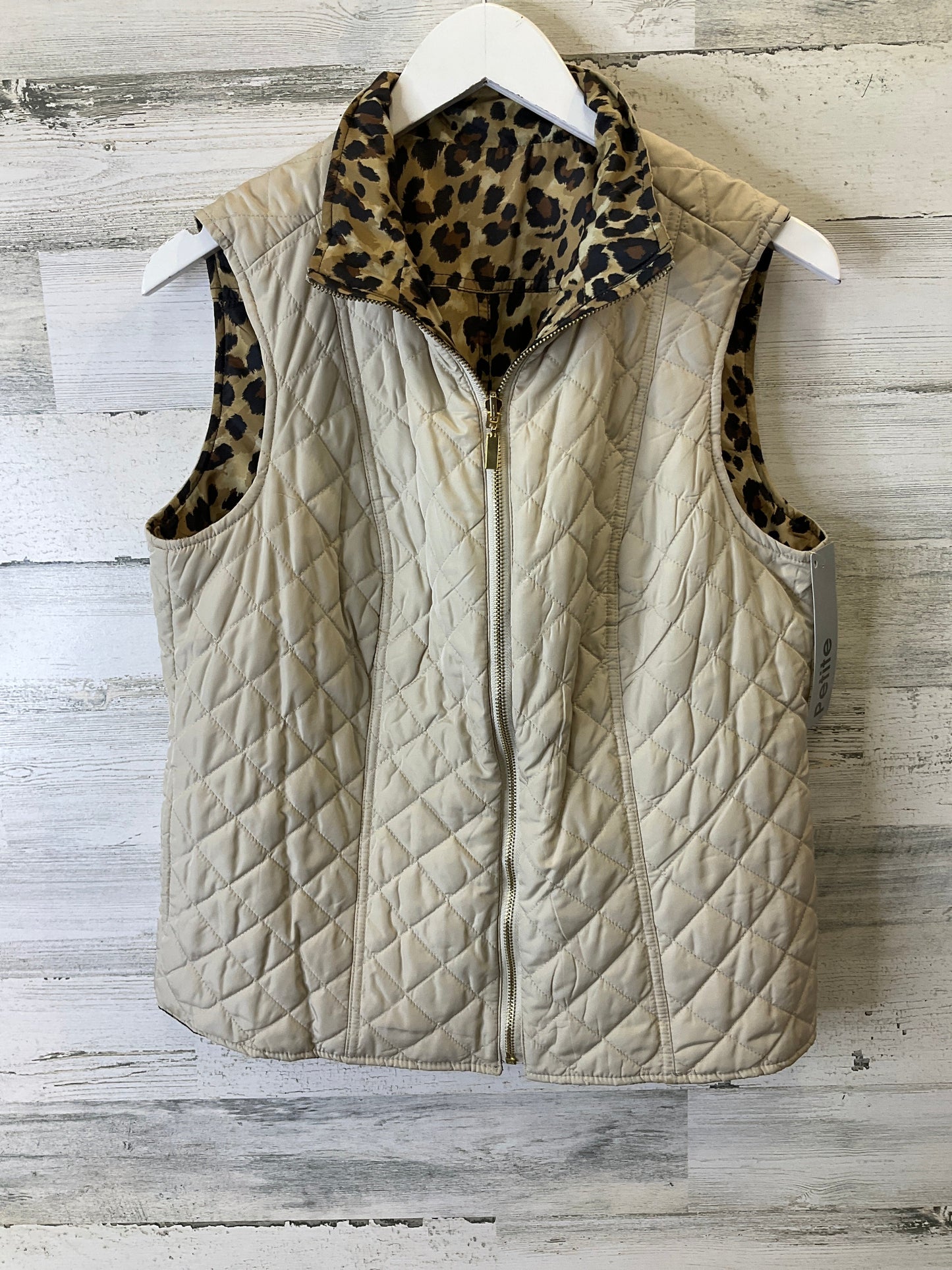 Vest Puffer & Quilted By Charter Club In Animal Print, Size: Petite Large