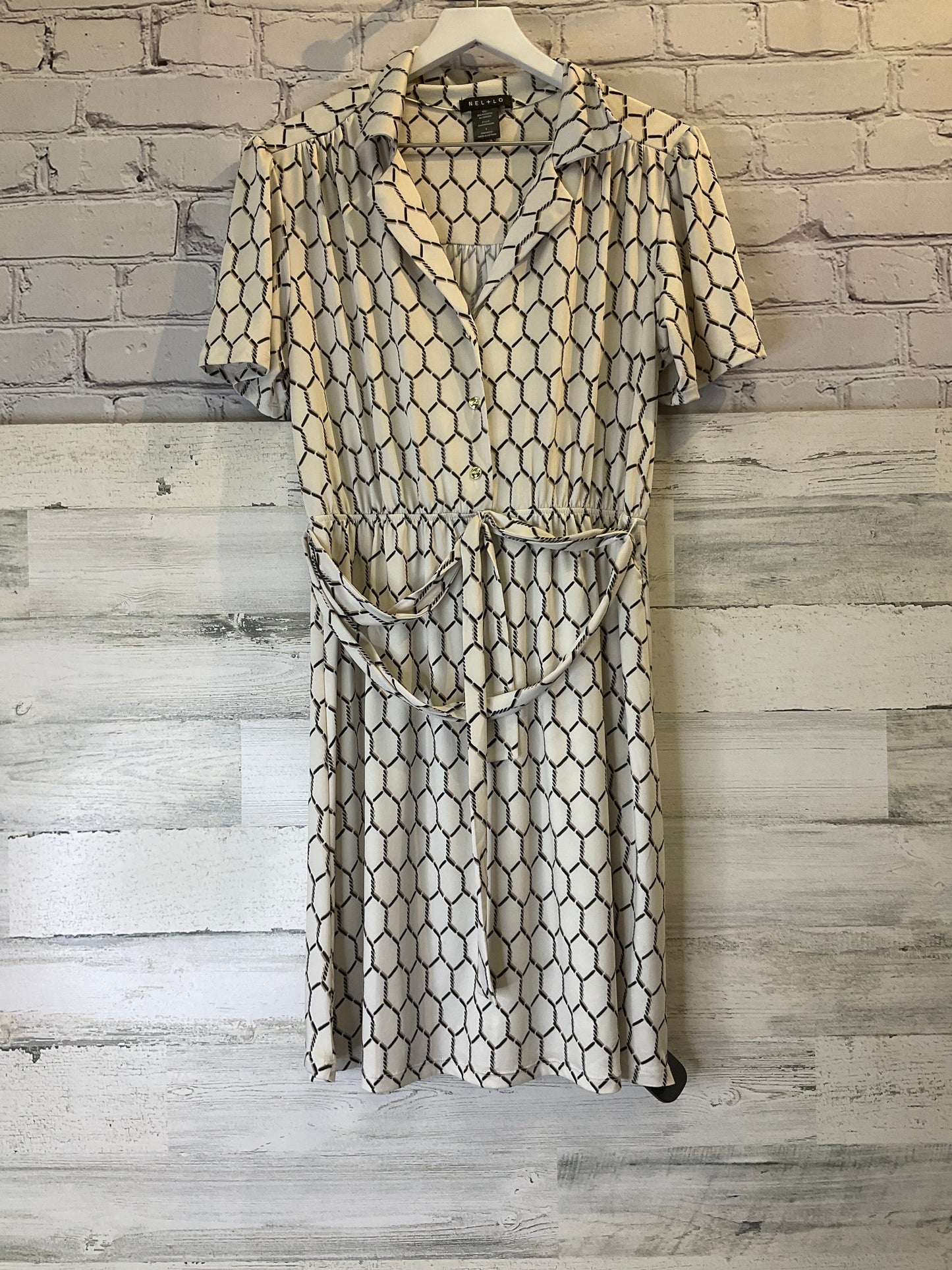 White Dress Casual Midi Clothes Mentor, Size L