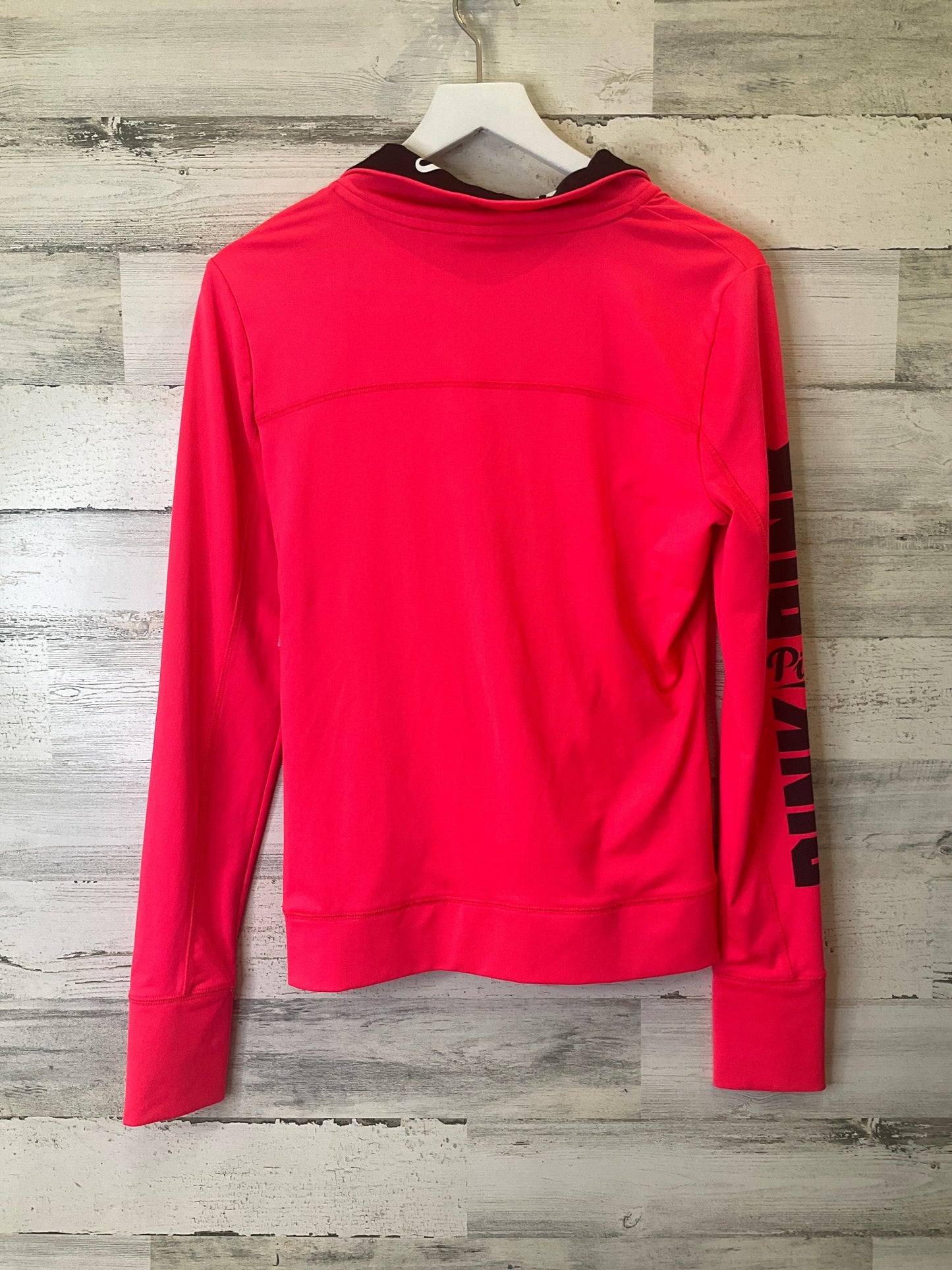 Pink Athletic Top Long Sleeve Collar Pink, Size Xl