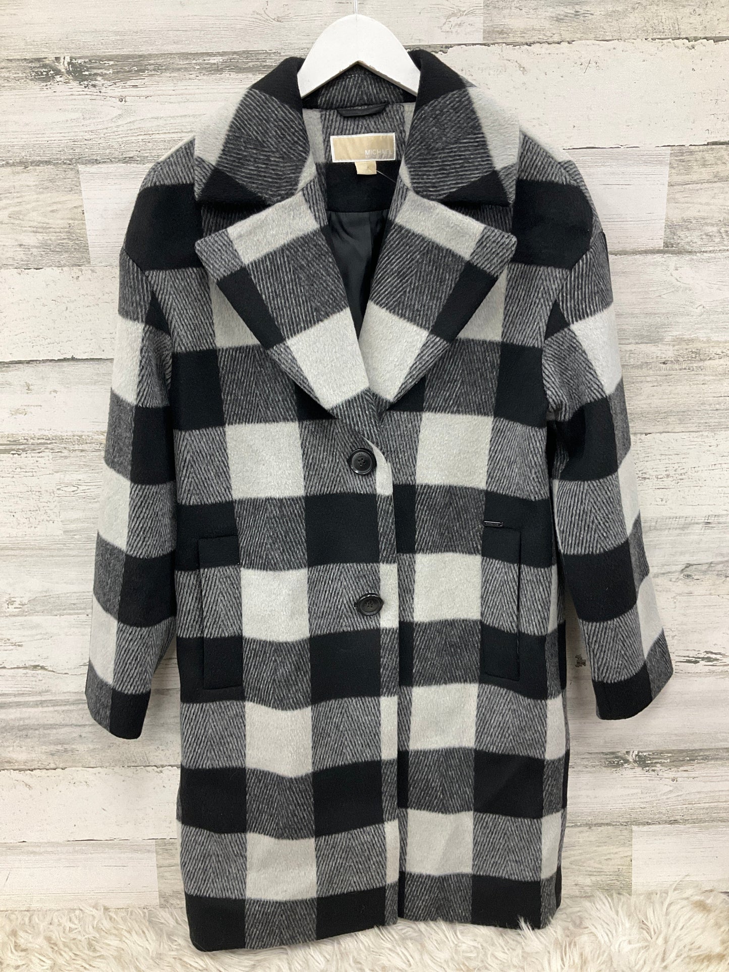 Coat Wool By Michael Kors In Black & White, Size: S