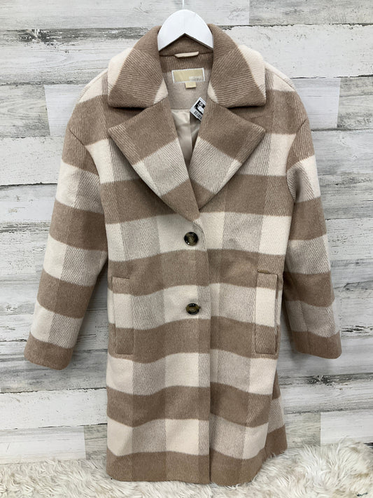 Coat Wool By Michael Kors In Tan & White, Size: S