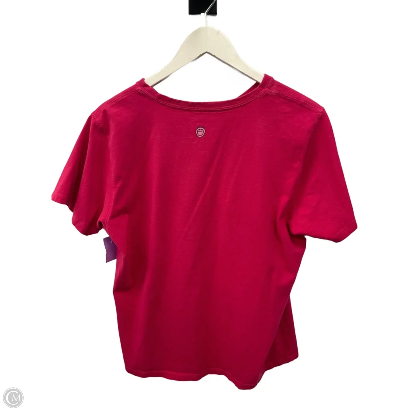 Top Short Sleeve By Life Is Good In Pink, Size: L