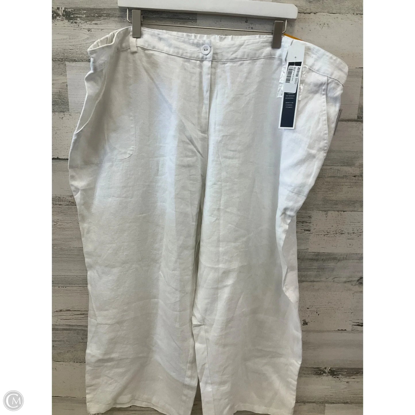 Pants Linen By Charter Club In White, Size: 3x