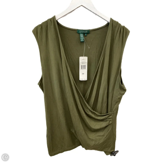 Top Short Sleeve By Lauren By Ralph Lauren In Green, Size: 3x