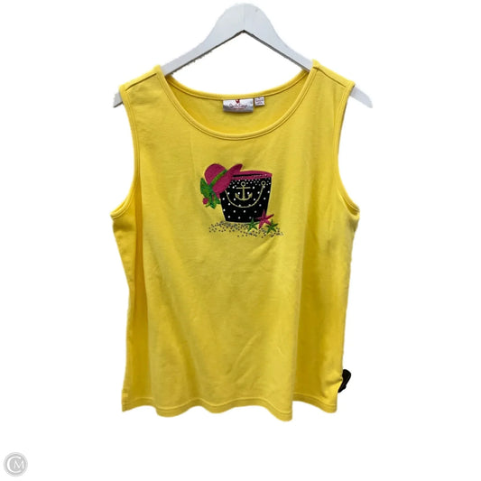 Top Sleeveless By Quaker Factory In Yellow, Size: L