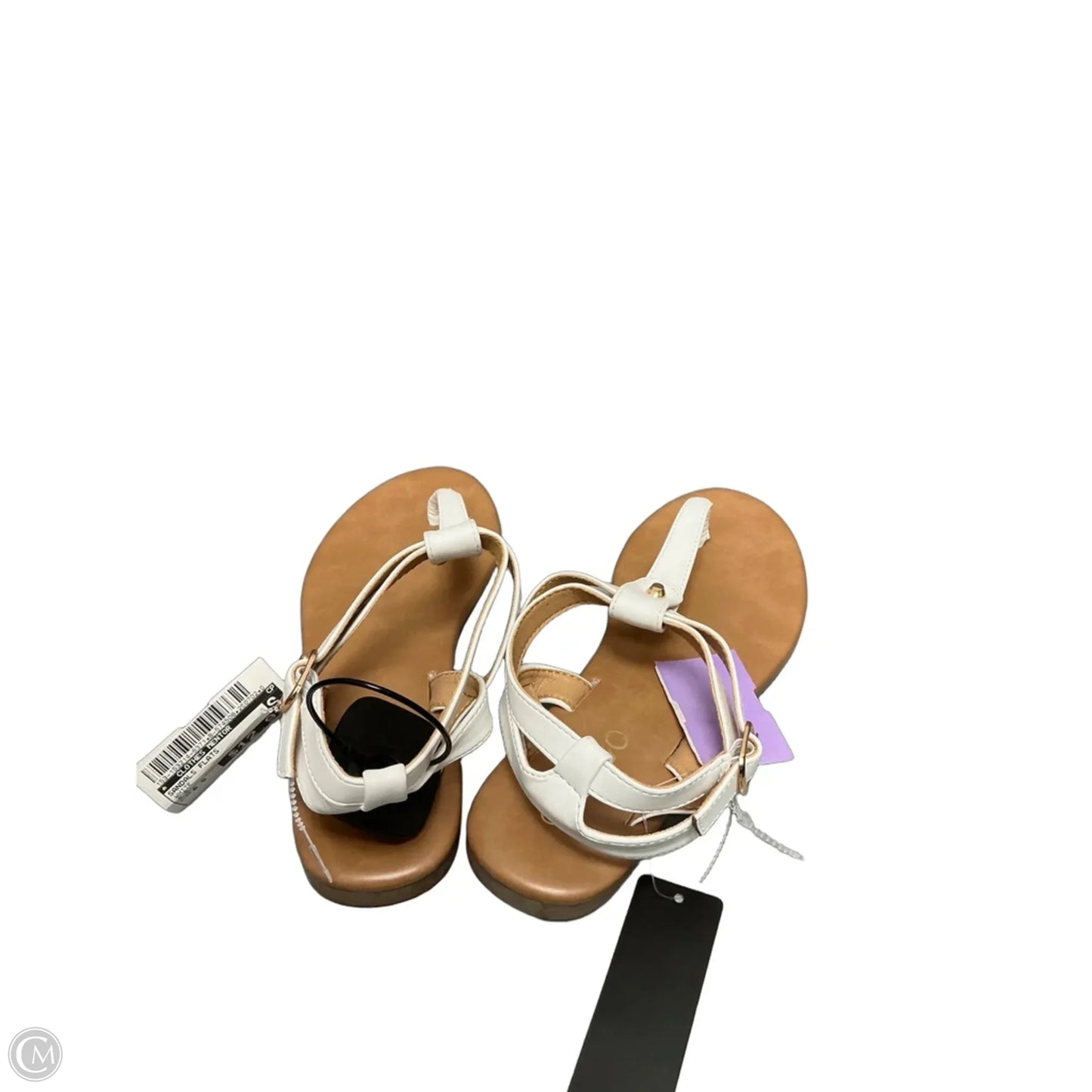 Sandals Flats By Clothes Mentor In White, Size: 6.5