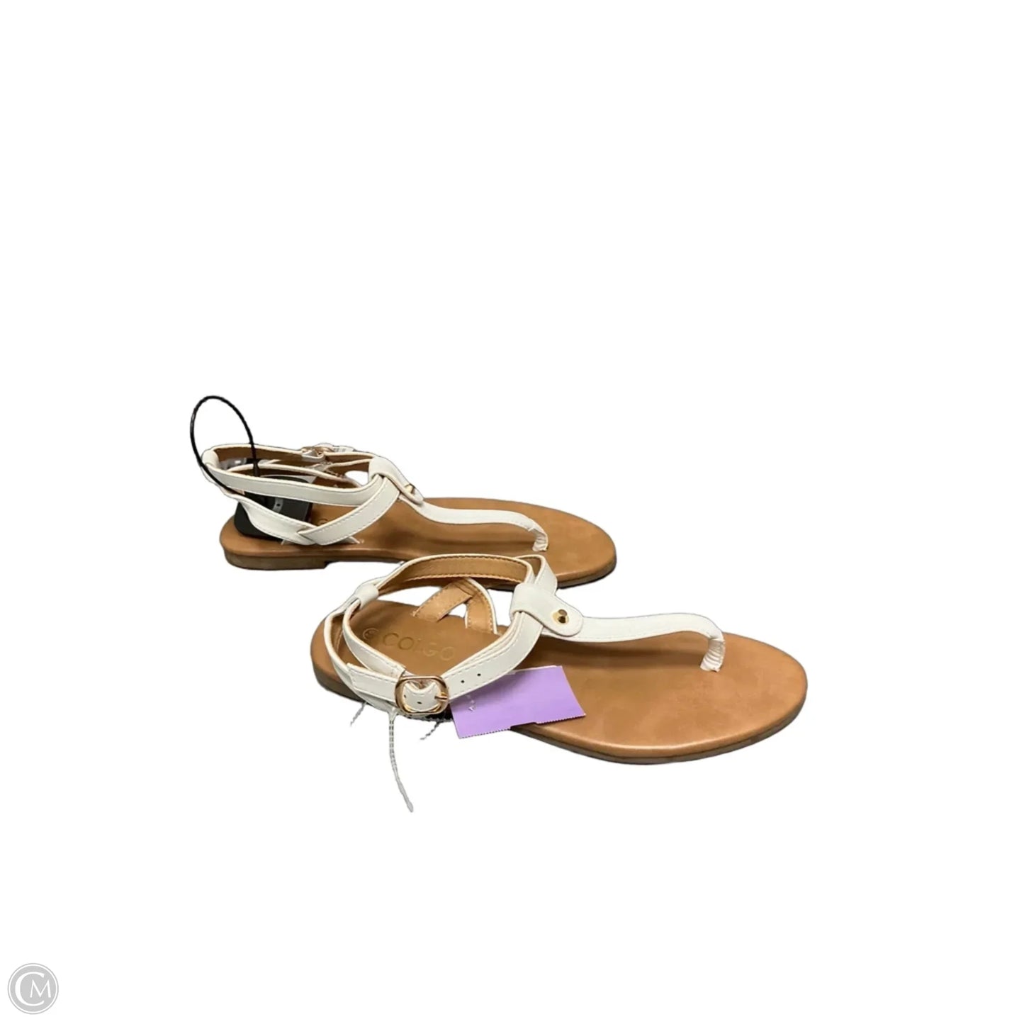 Sandals Flats By Clothes Mentor In White, Size: 6.5