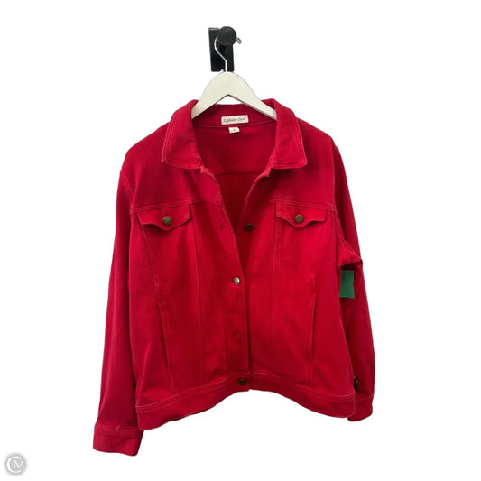 Jacket Denim By Coldwater Creek In Red, Size: Xl