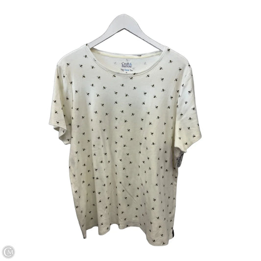 Top Short Sleeve By Croft And Barrow In Ivory, Size: 1x