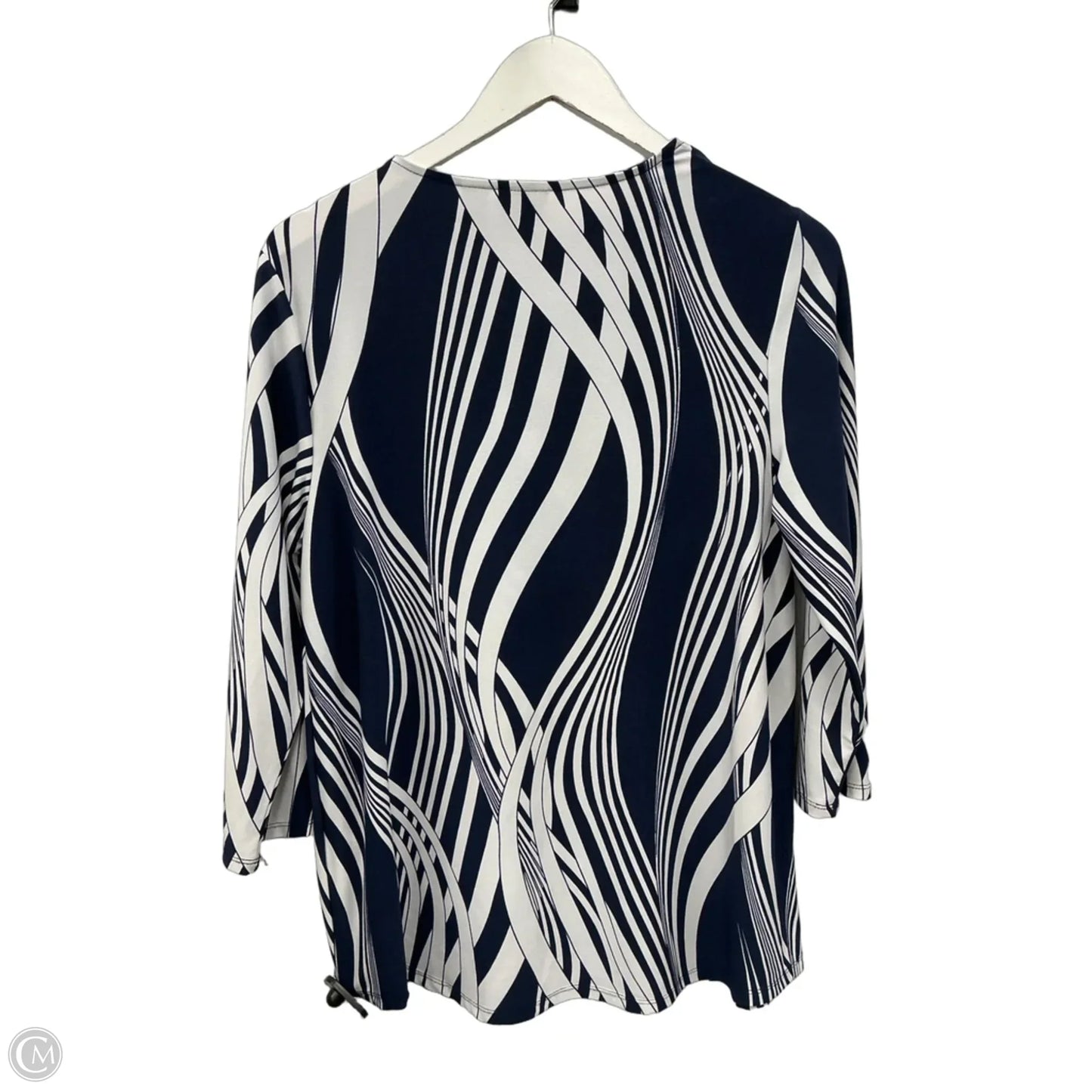 Top 3/4 Sleeve By Chicos In Blue, Size: M
