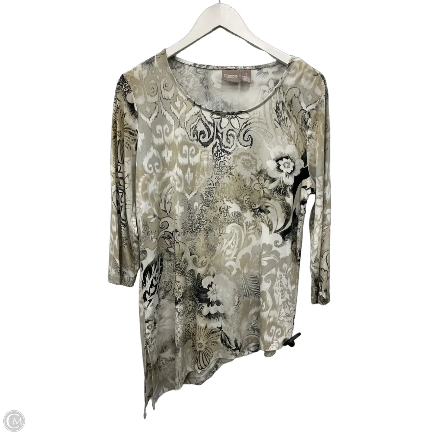 Top 3/4 Sleeve By Chicos In Beige, Size: M