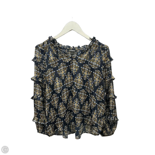Top Long Sleeve By Express In Blue, Size: S