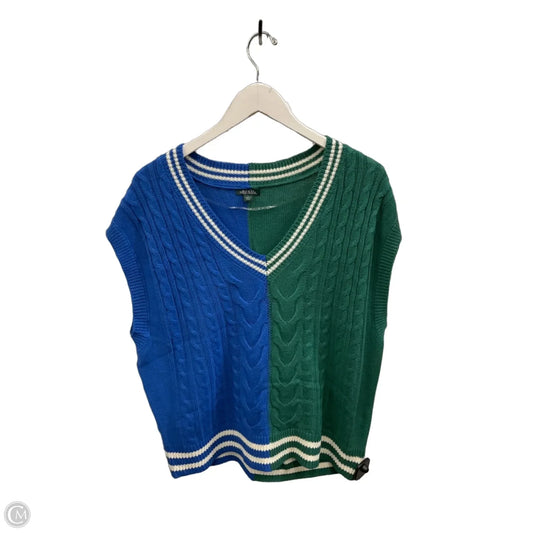 Sweater Short Sleeve By Wild Fable In Blue & Green, Size: S