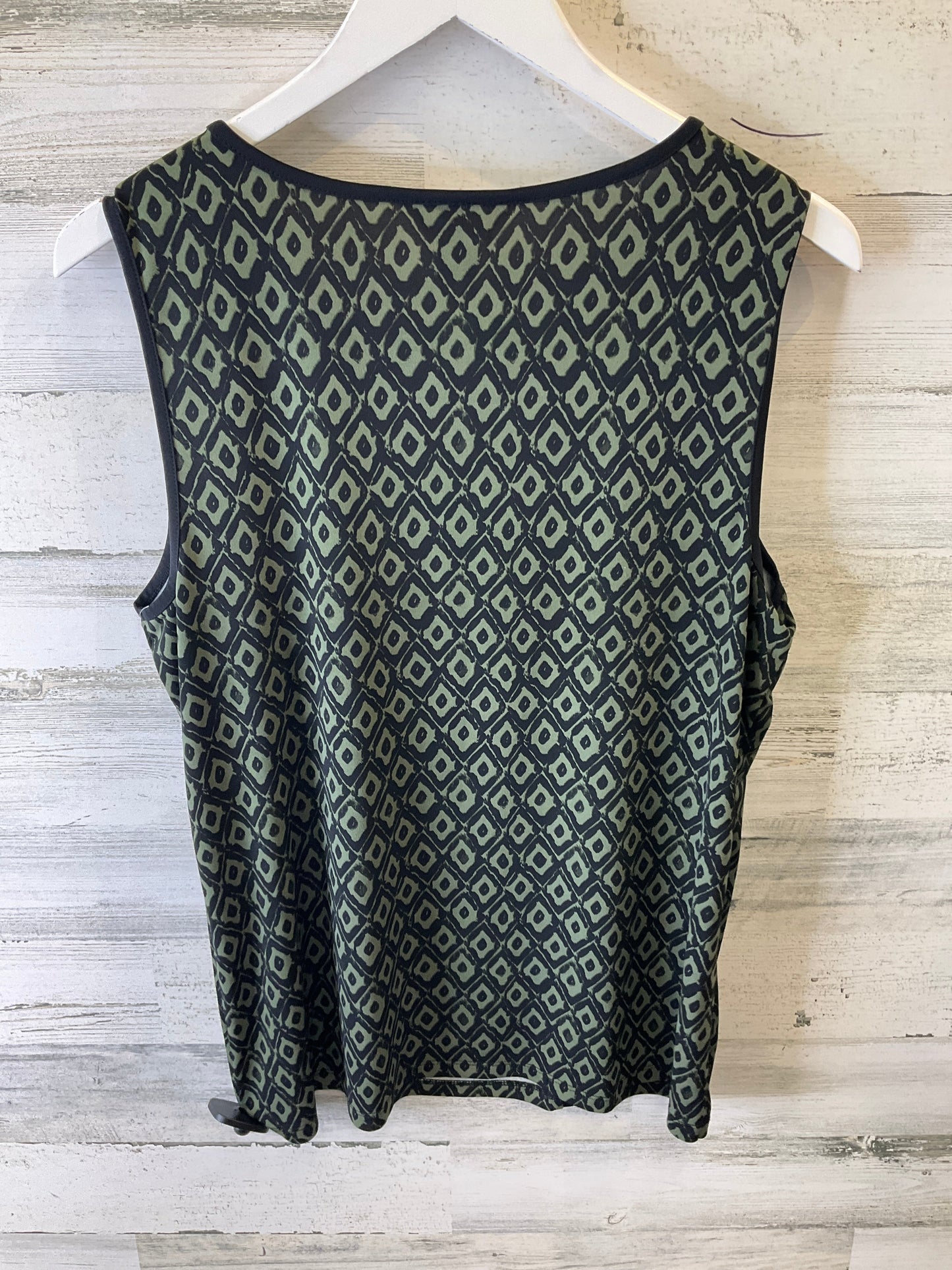 Black & Green Top Sleeveless Christopher And Banks, Size L