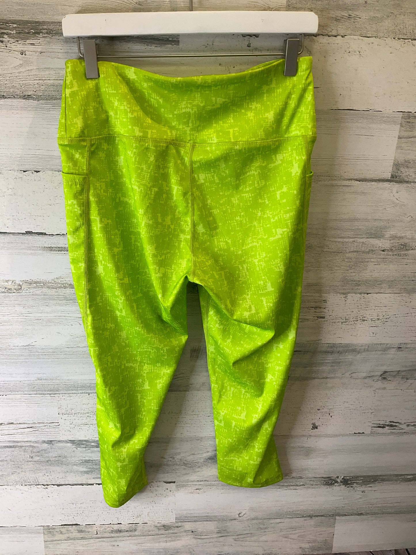 Green Athletic Leggings Capris Adrienne Vittadini, Size L