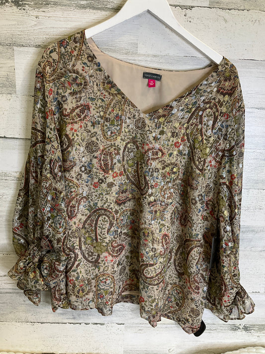 Paisley Print Top Long Sleeve Vince Camuto, Size 2x