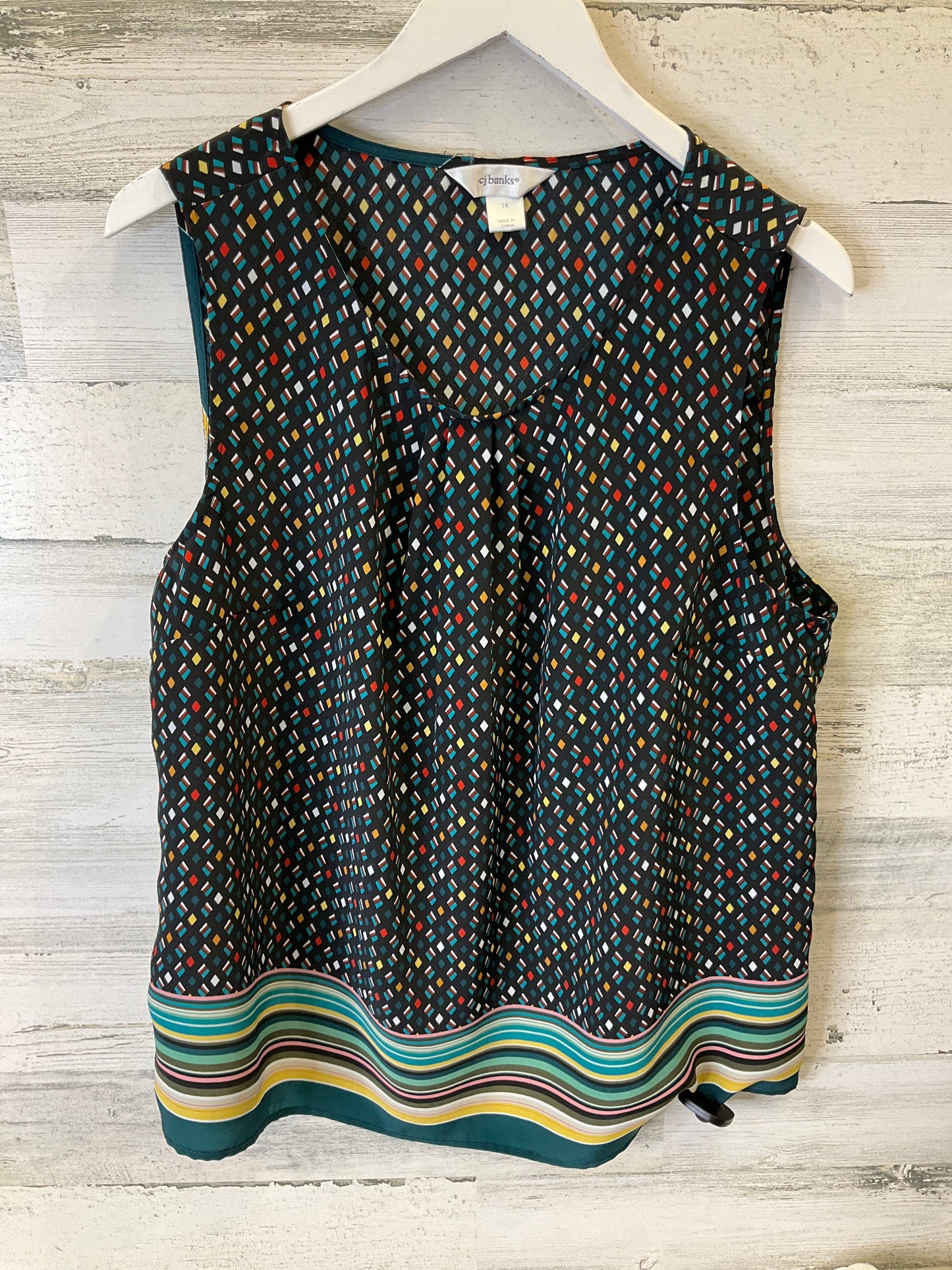 Multi-colored Top Sleeveless Clothes Mentor, Size 1x