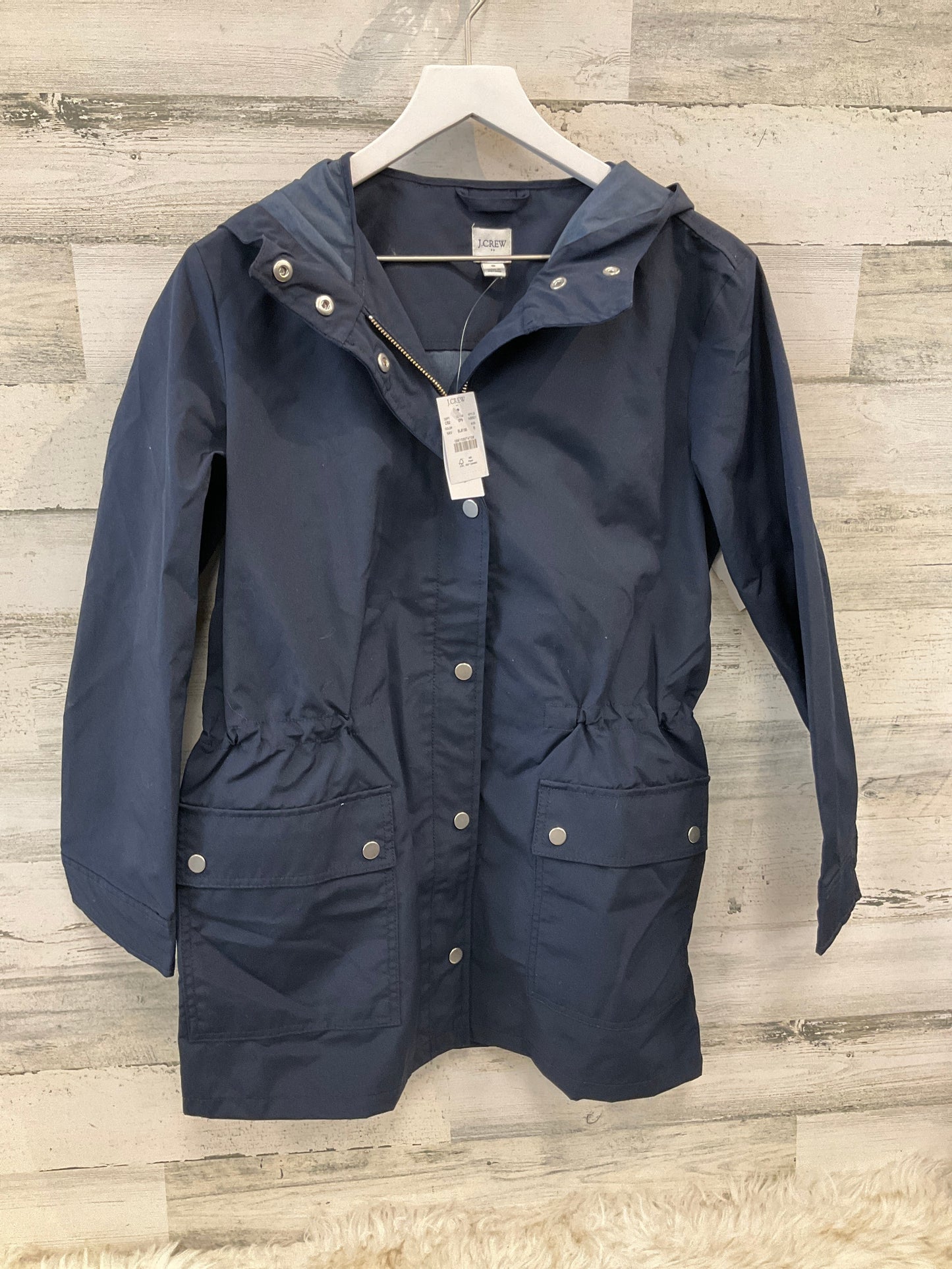 Coat Raincoat By J. Crew In Blue, Size: S