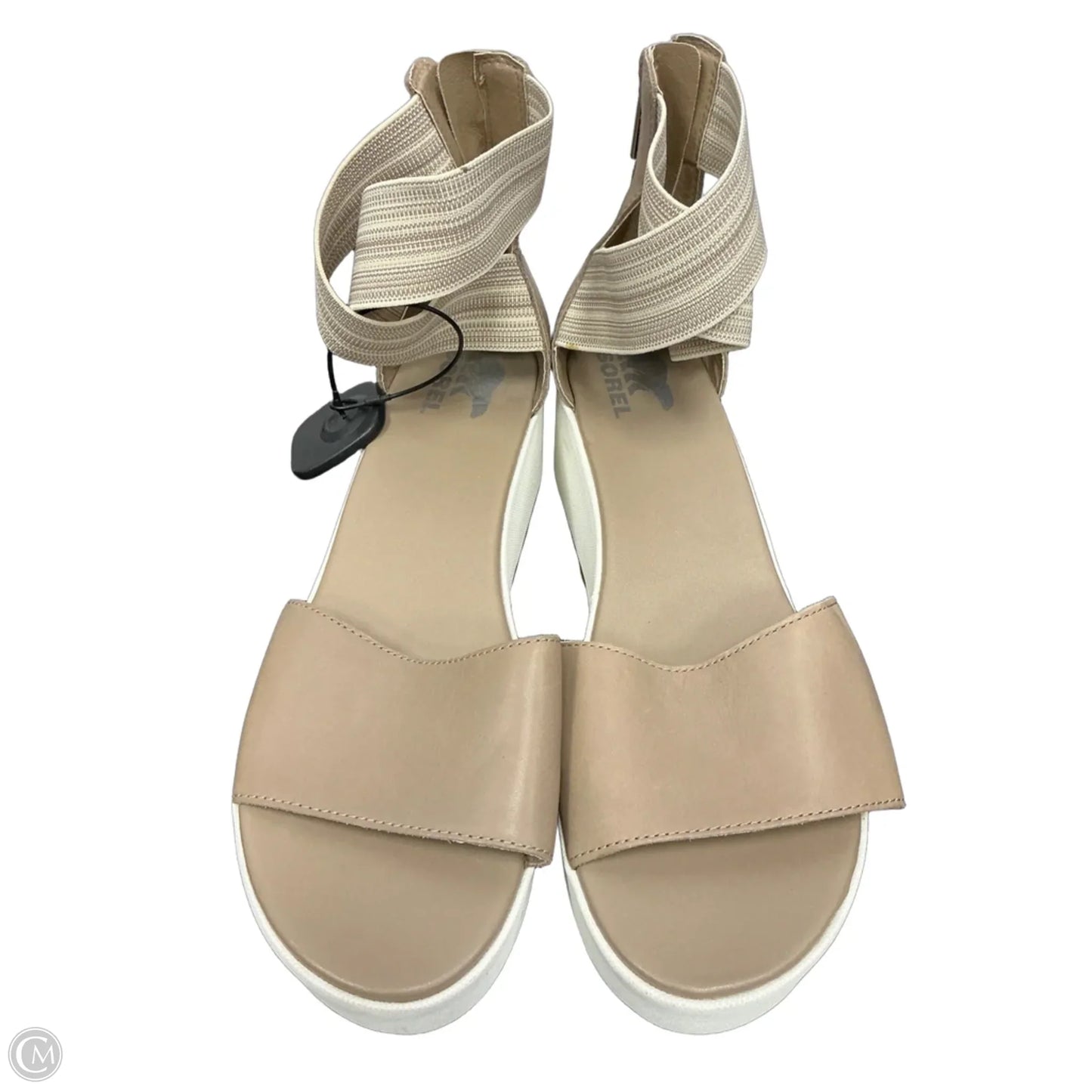 Sandals Heels Platform By Sorel In Taupe, Size: 12