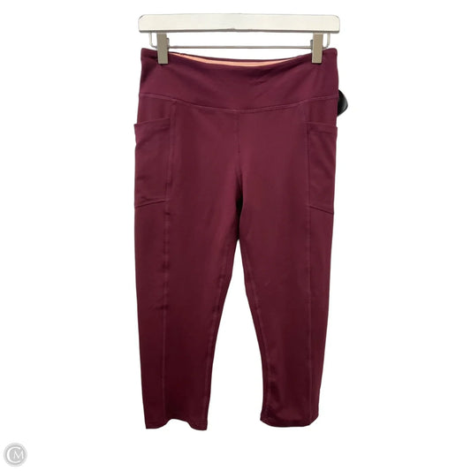 Athletic Capris By Marika In Maroon, Size: M