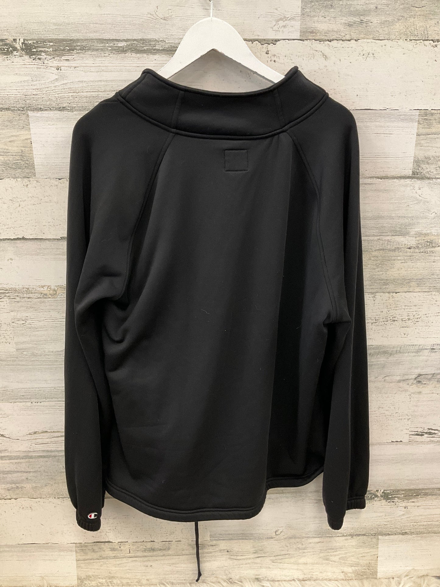 Athletic Top Long Sleeve Collar By Champion In Black, Size: Xxl