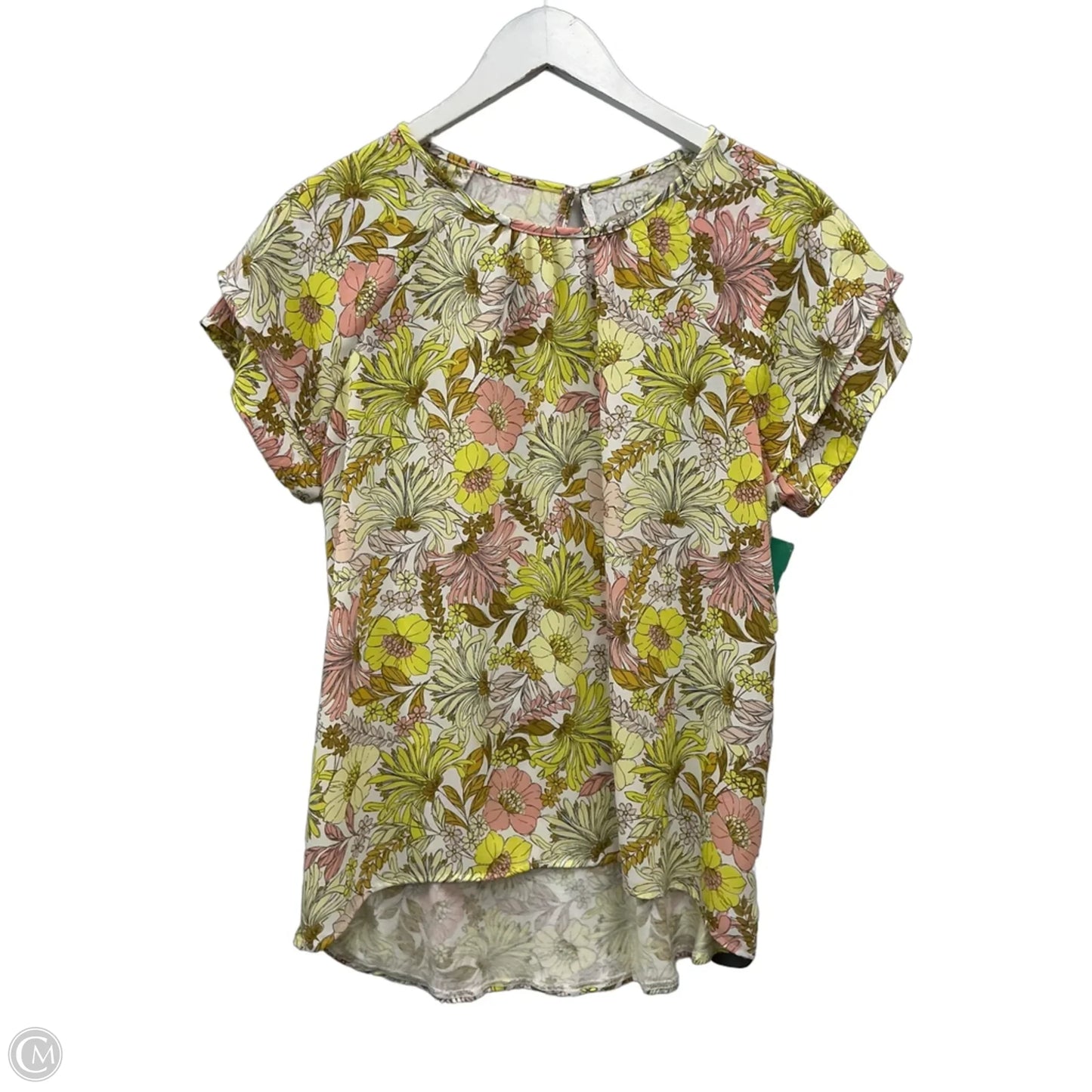 Top Short Sleeve By Loft In Floral Print, Size: Mp