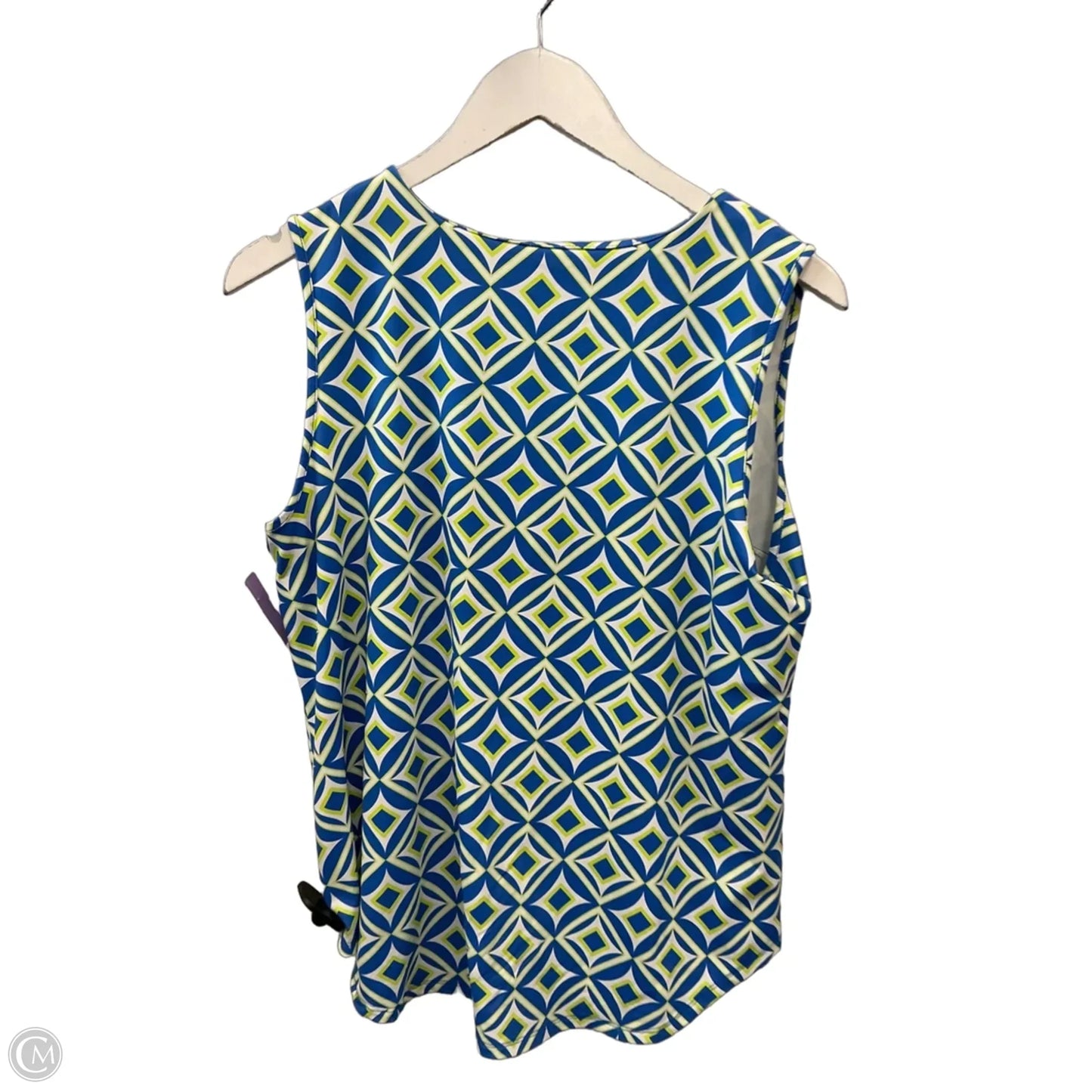 Top Sleeveless By Lulu B In Blue & Green, Size: L