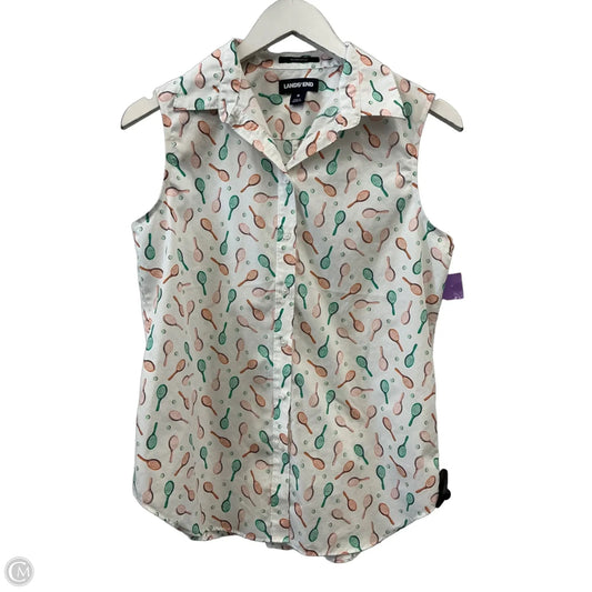 Top Sleeveless By Lands End In White, Size: M