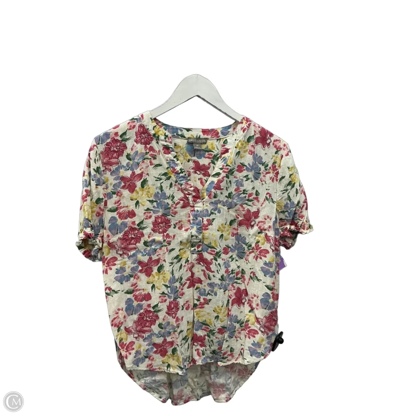 Top Short Sleeve By Falls Creek In Floral Print, Size: M