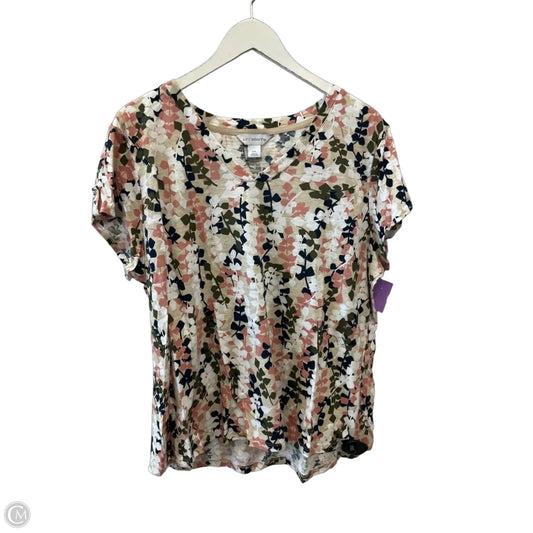 Top Short Sleeve By Liz Claiborne In Multi-colored, Size: Xxl