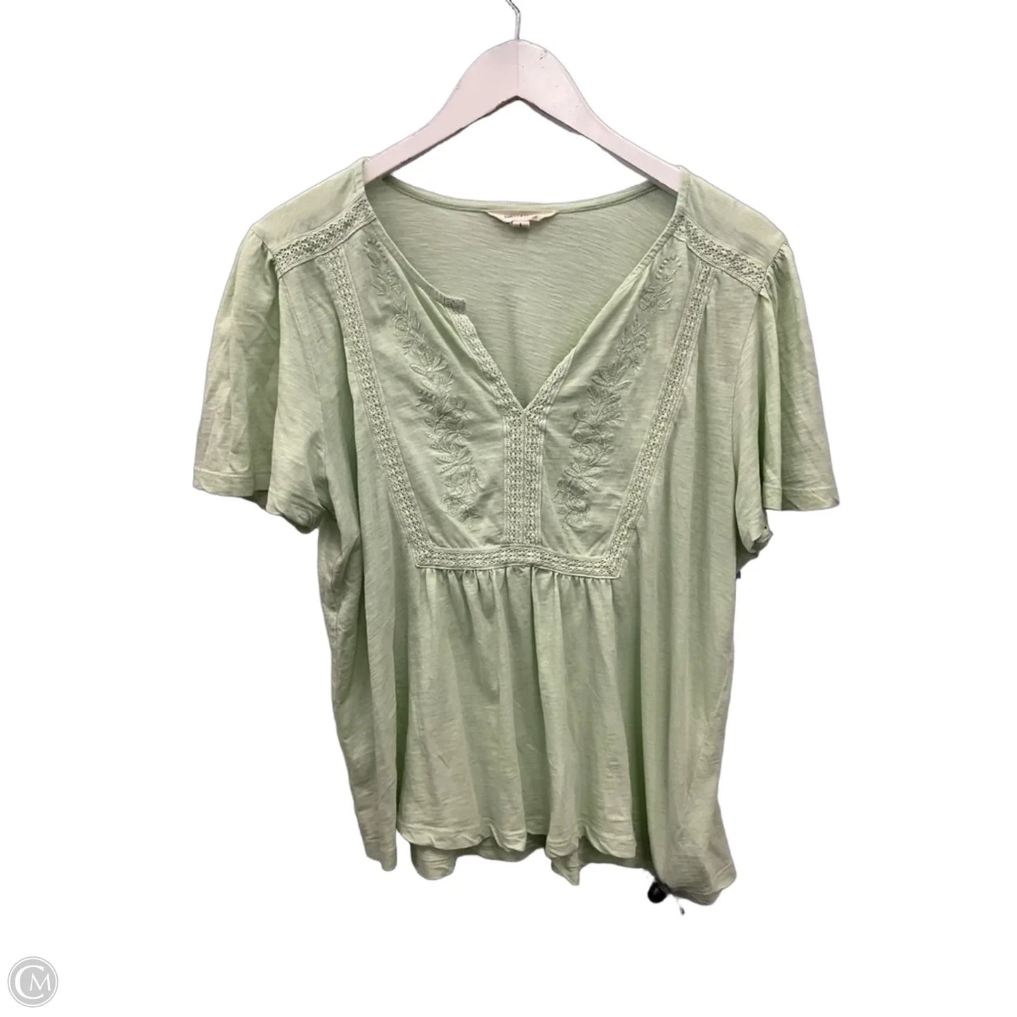 Top Short Sleeve By Lucky Brand In Green, Size: L