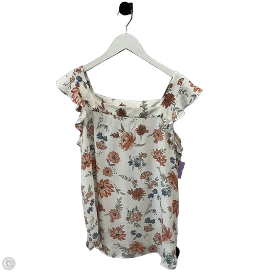 Top Sleeveless By Loft In Floral Print, Size: M