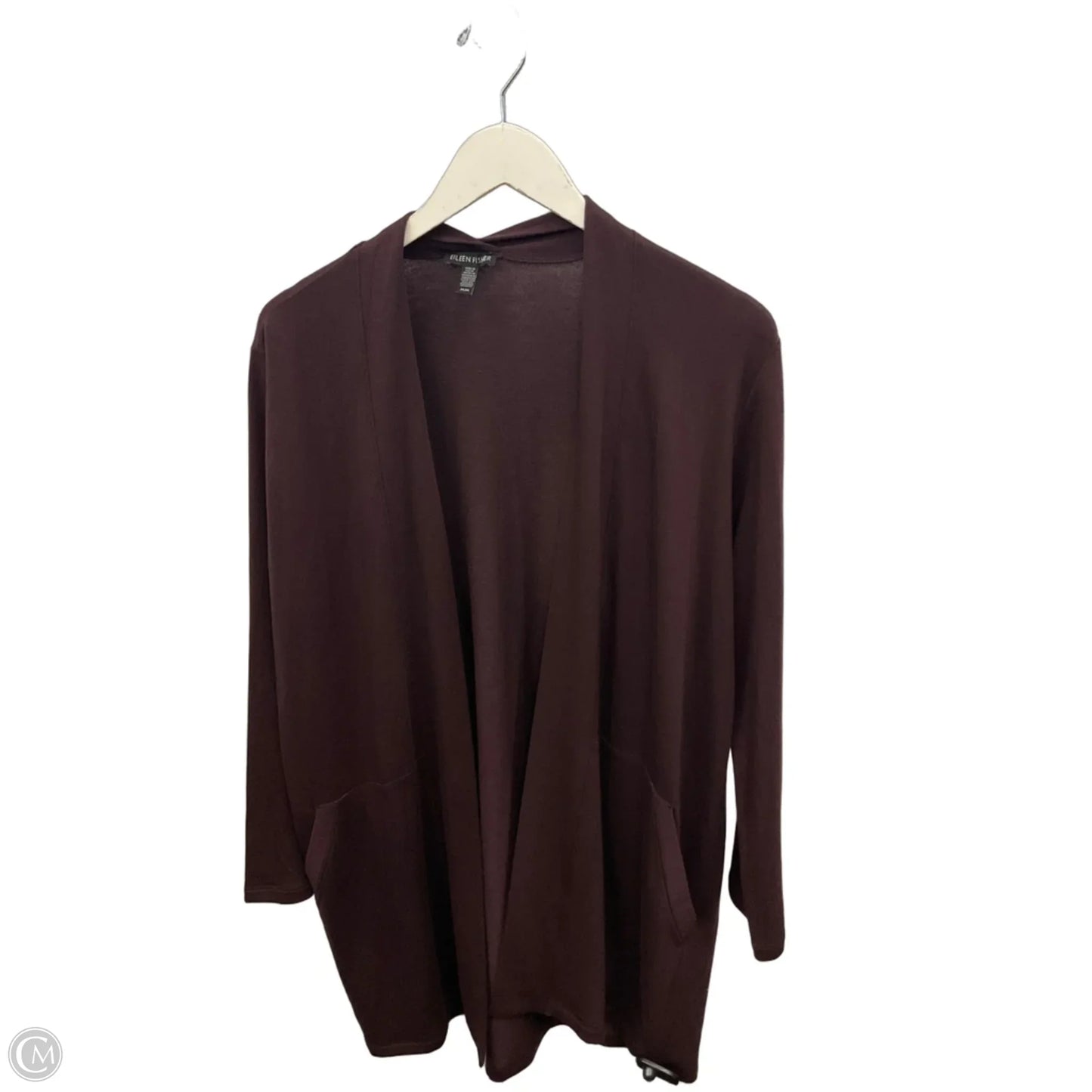 Sweater Cardigan By Eileen Fisher In Purple, Size: M